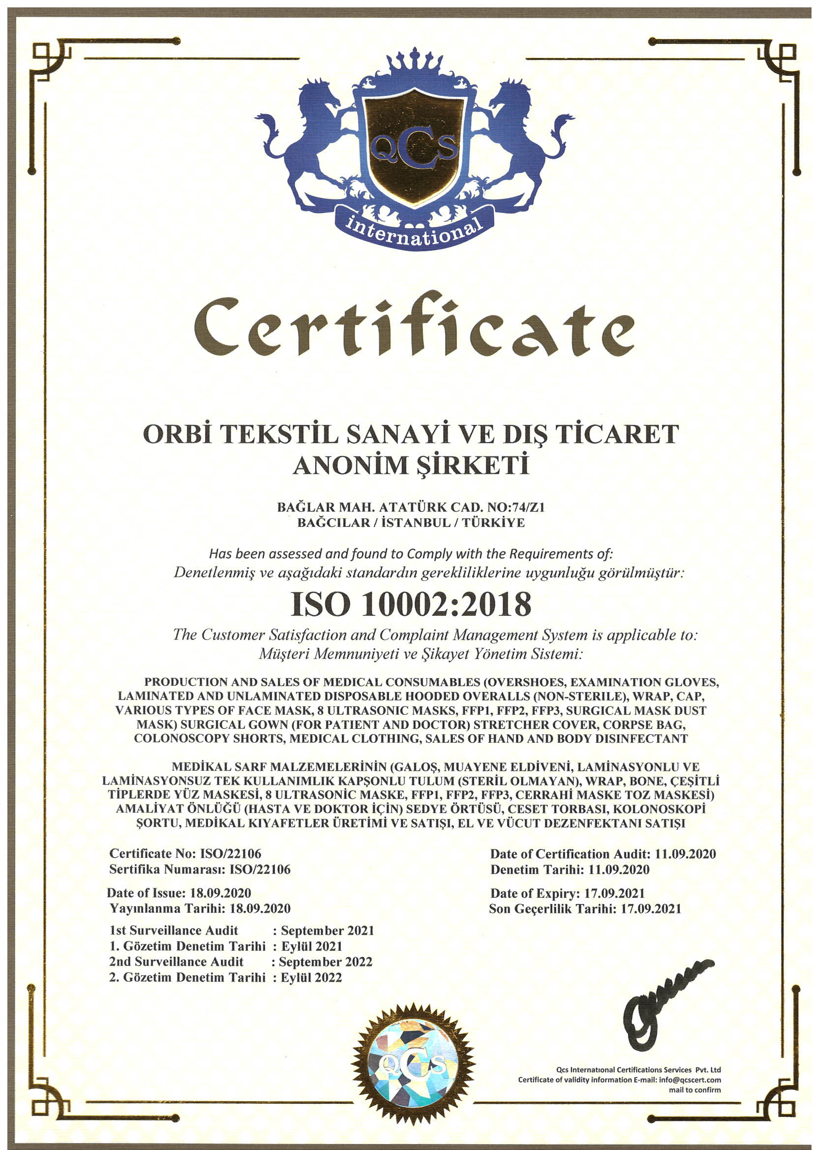 ORBİ ISO 10002