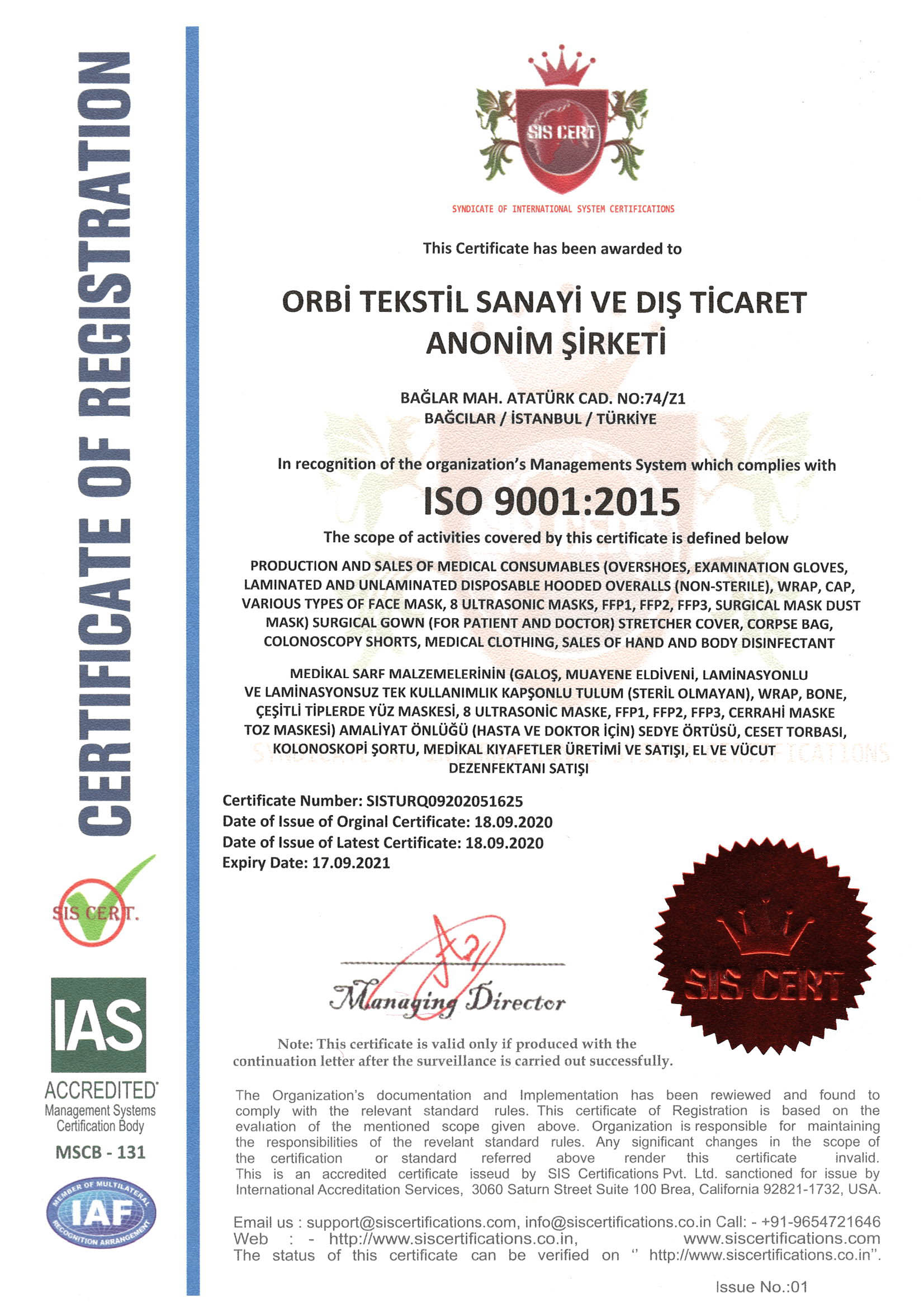ORBİ ISO 9001